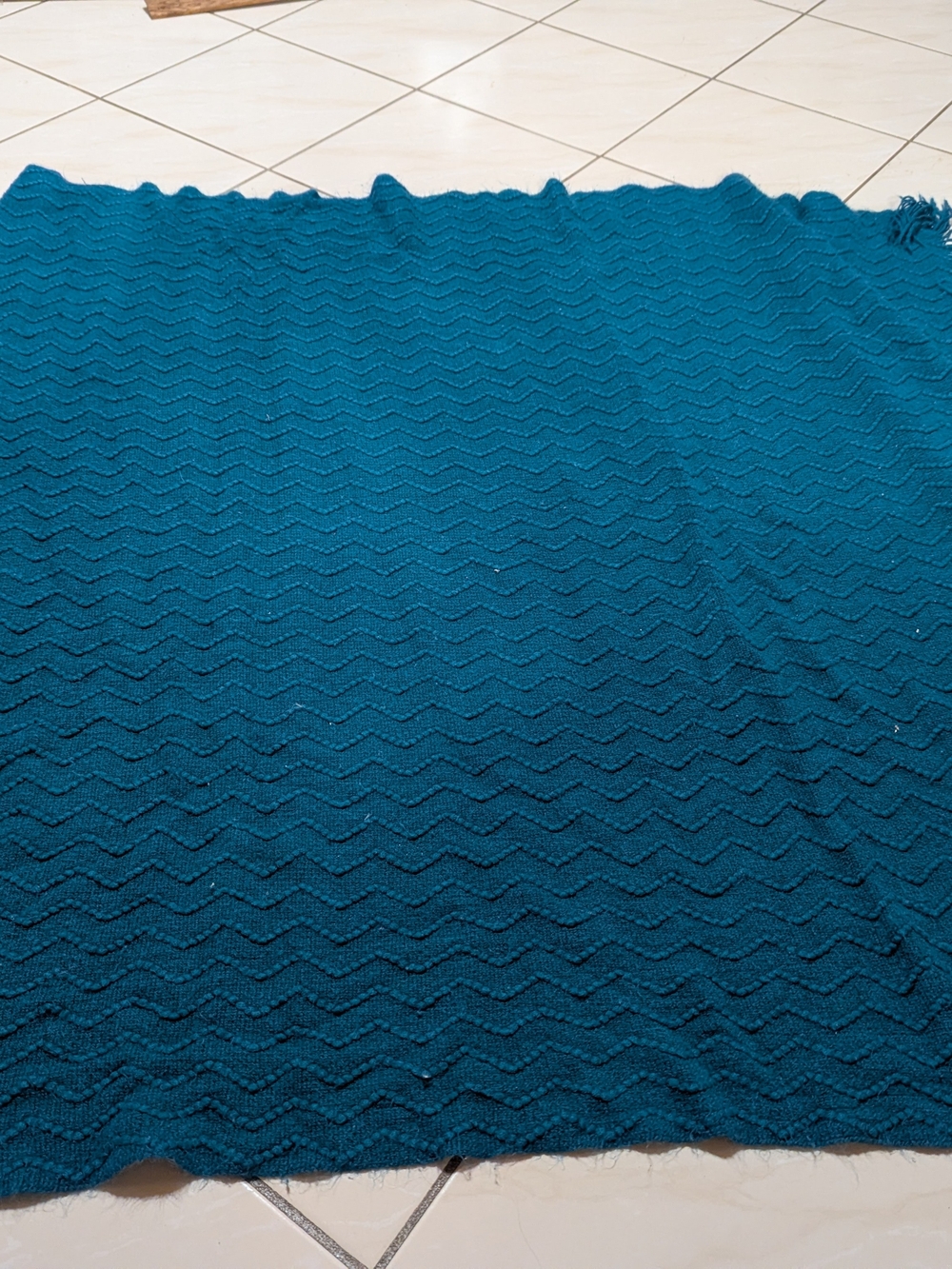 Teal Chevron Knit Throw Blanket
